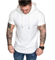 Pleated raglan sleeves men's sweater