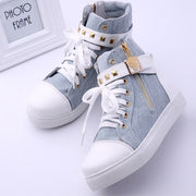 High-top canvas shoes women's flat casual shoes