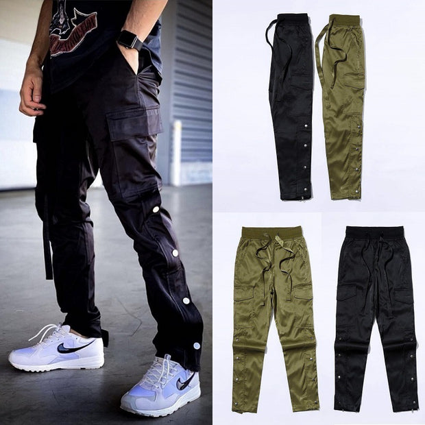 Men's Velcro Buttoned Cargo Pants