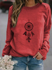 Women's Ethnic Print Oversized Sweatshirt