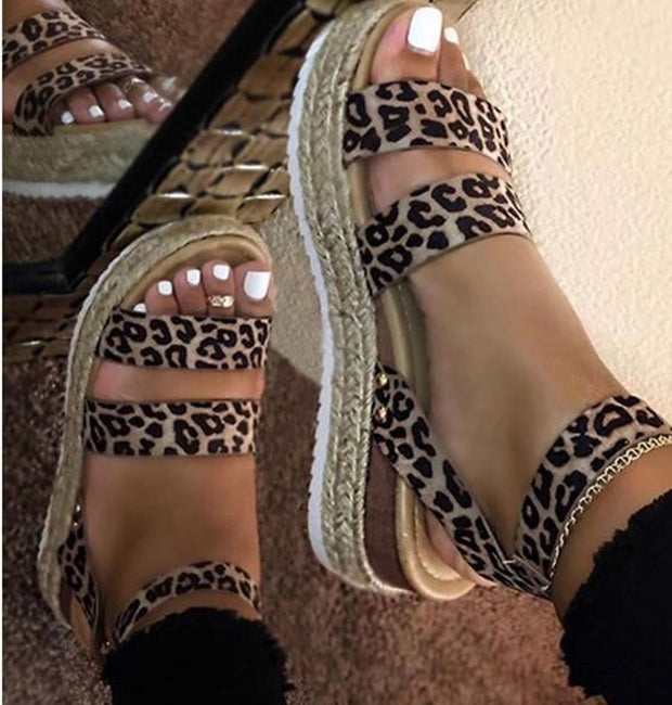 Woven wedge women sandals