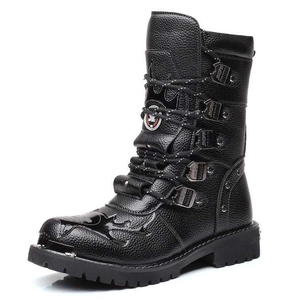 Large size men's high top platform Martin boots