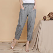 Women's linen pants cropped pants