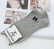 New summer women's socks 3 pairs of white cotton cute cat women fashion short paragraph socks women's cotton socks