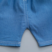 New denim three-piece set for children and babies 0-4 years old