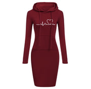 Autumn Winter Women Hoodies Sweatshirts Long-sleeved Dress