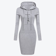 Autumn Winter Women Hoodies Sweatshirts Long-sleeved Dress