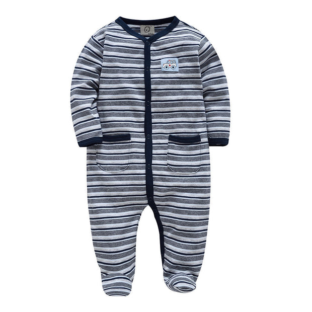 Striped Long-Sleeved Jumpsuit For Babies And Toddlers