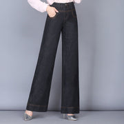 Wide Leg Jeans Women Casual Straight High Waist Loose Drape Jeans