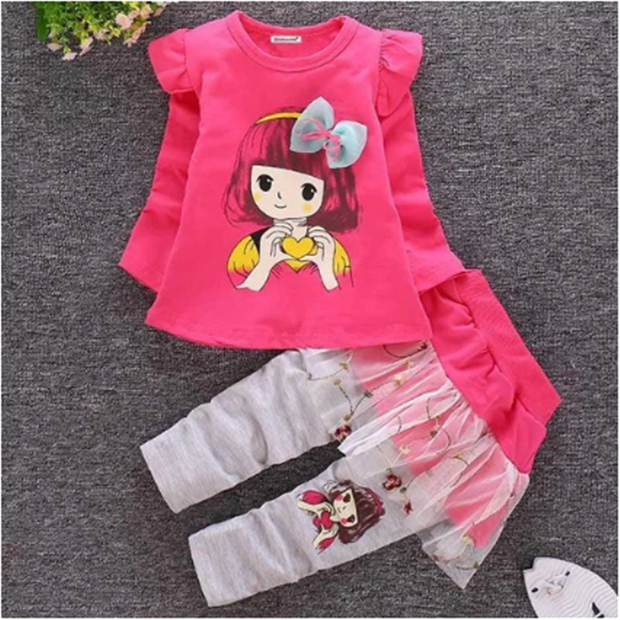 Girls' Spring Clothes for Girls' Infants and Toddlers' Spring Cotton Clothes Suits