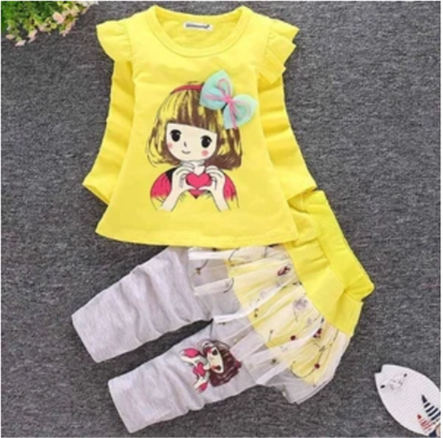 Girls' Spring Clothes for Girls' Infants and Toddlers' Spring Cotton Clothes Suits