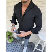 Mens Sexy Linen Shirts Long Sleeve Business dress Shirt Tops