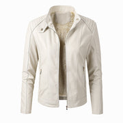 New Women's Leather Jackets Plus Velvet Jackets Fashion PU Ladies Leather Jackets