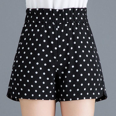 Polka Dot Plaid Shorts Women Summer