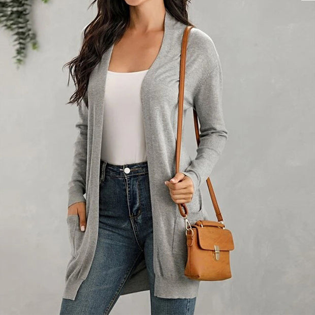 Women's Long-Sleeved Knitted Cardigan Cardigan