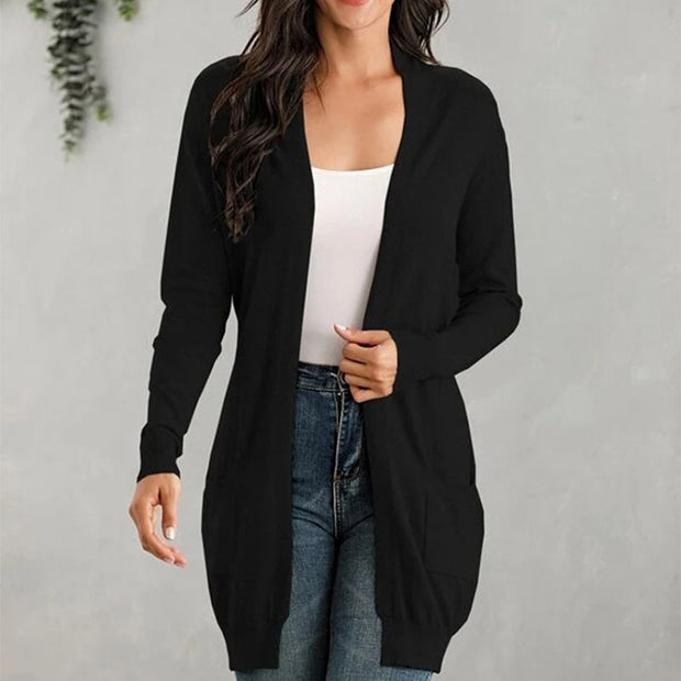 Women's Long-Sleeved Knitted Cardigan Cardigan