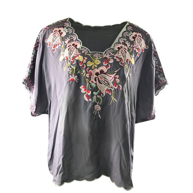 New Women's Embroidered Pullover Loose Casual Shirt Women