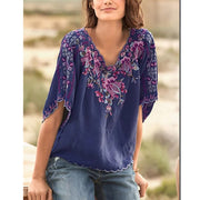 New Women's Embroidered Pullover Loose Casual Shirt Women