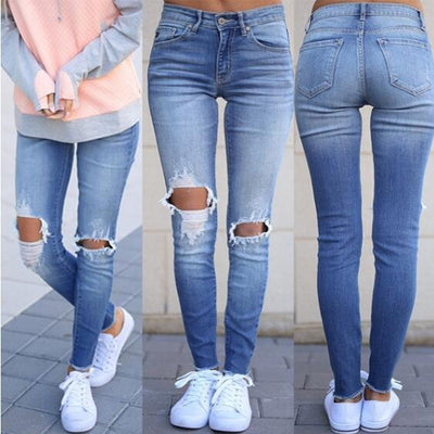 Women's Jeans With Ripped Tassels