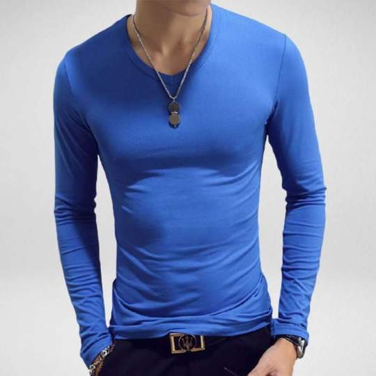 Mens V Neck Long Sleeve T Shirt