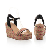 Straw Wedge Sandals, Women's Bohemian Size Sandals, Ethnic Style Women's Shoes