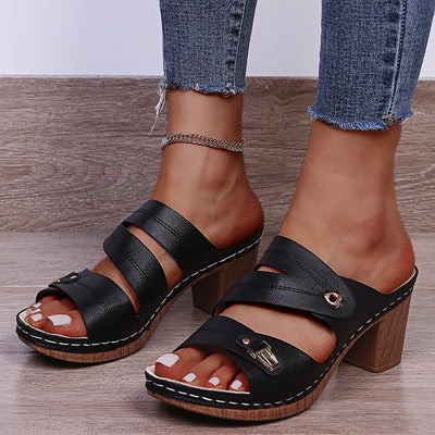 Women's Sandals High-Heeled Thick Heels Plus Size Women's Sandals