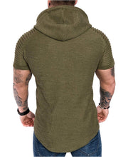 Pleated raglan sleeves men's sweater