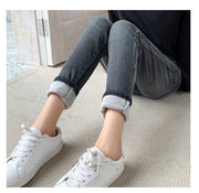 Women's plush casual skinny high-waist jeans