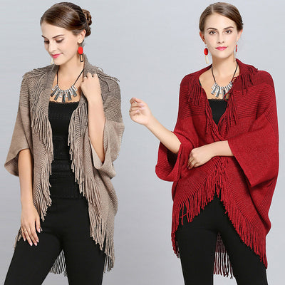 Women's cardigan cloak coat