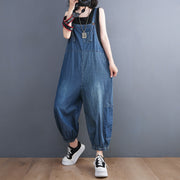 Large Size Women's New Literary Retro Denim Overalls Women