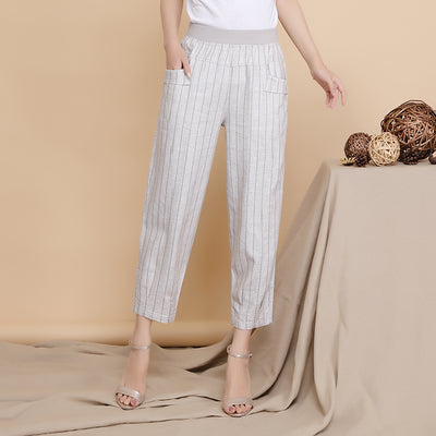 Women's linen pants cropped pants