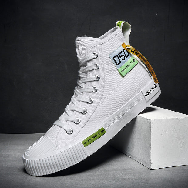 Mens College Style High Top Canvas Shoes