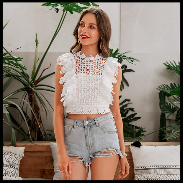 Women's lace sleeveless blouse