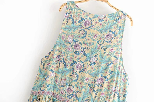 New Bohemian Printed Dresses European and American Women's Holiday Wind Beach Dresses