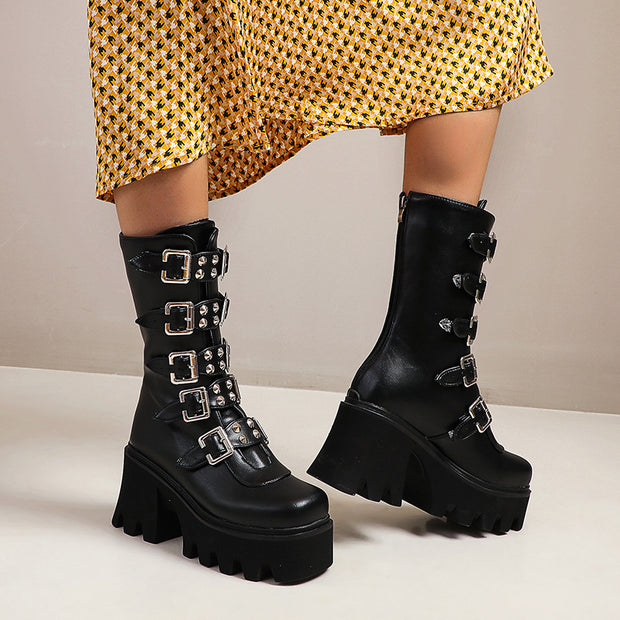 Punk Style Women's Platform Martin Boots