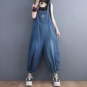 Large Size Women's New Literary Retro Denim Overalls Women