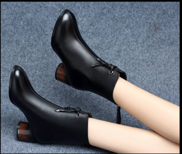 Women's Winter Padded Mid-heeled Cotton Shoes Women's Shoes Boots