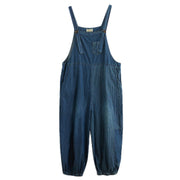 Large Size Women's New Literary Retro Denim Overalls Women