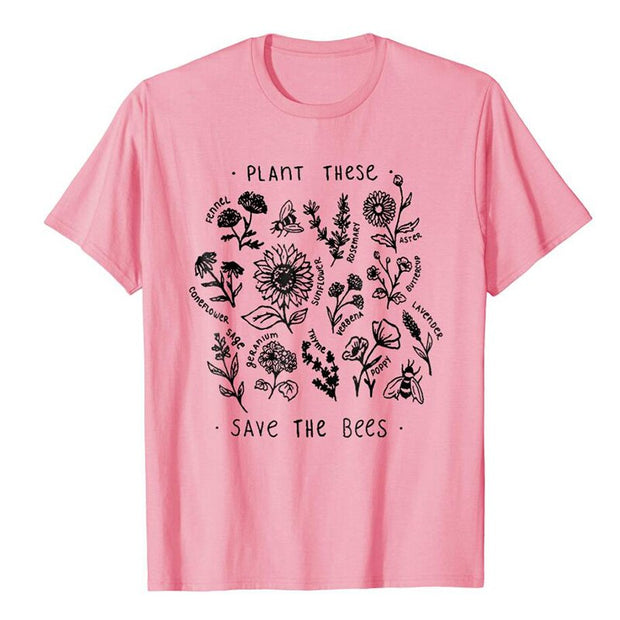 Plant These Harajuku Tshirt Women Causal Save The Bees T-shirt