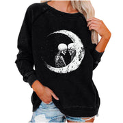 Halloween Skull Funky Print Sweatshirt For Women