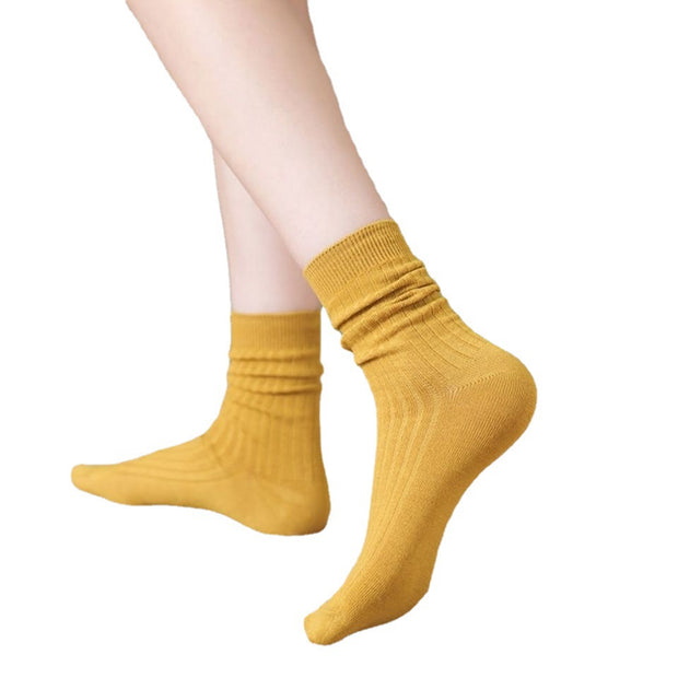 Socks Women's Mid-calf Length Socks Autumn And Winter Cotton Socks Students Korean Style Women's Socks Stockings Japanese Style Loose Socks