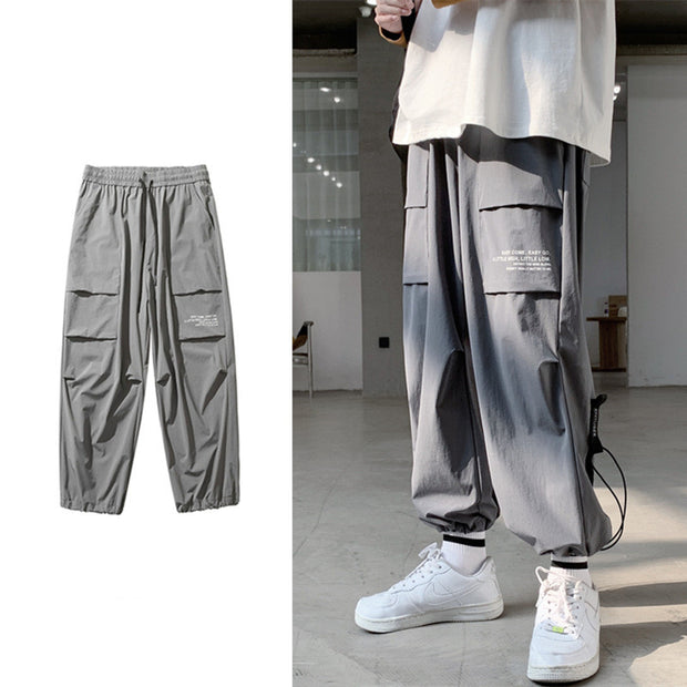 Drawstring Drawstring Pants Men's Trendy Functional Overalls Loose Casual Pants