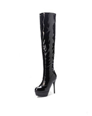 Women's Platform Stiletto Leather Boots Size