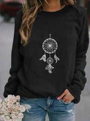 Women's Ethnic Print Oversized Sweatshirt