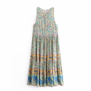 New Bohemian Printed Dresses European and American Women's Holiday Wind Beach Dresses