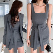 Women's Two Piece Fashion Loose Blazer