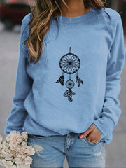 Women's Ethnic Print Oversized Sweatshirt