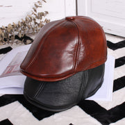 Leather beret thin ladies hat