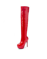 Women's Platform Stiletto Leather Boots Size