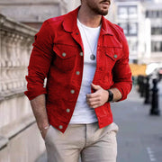 Mens Slim Fit Denim Lapel Jacket